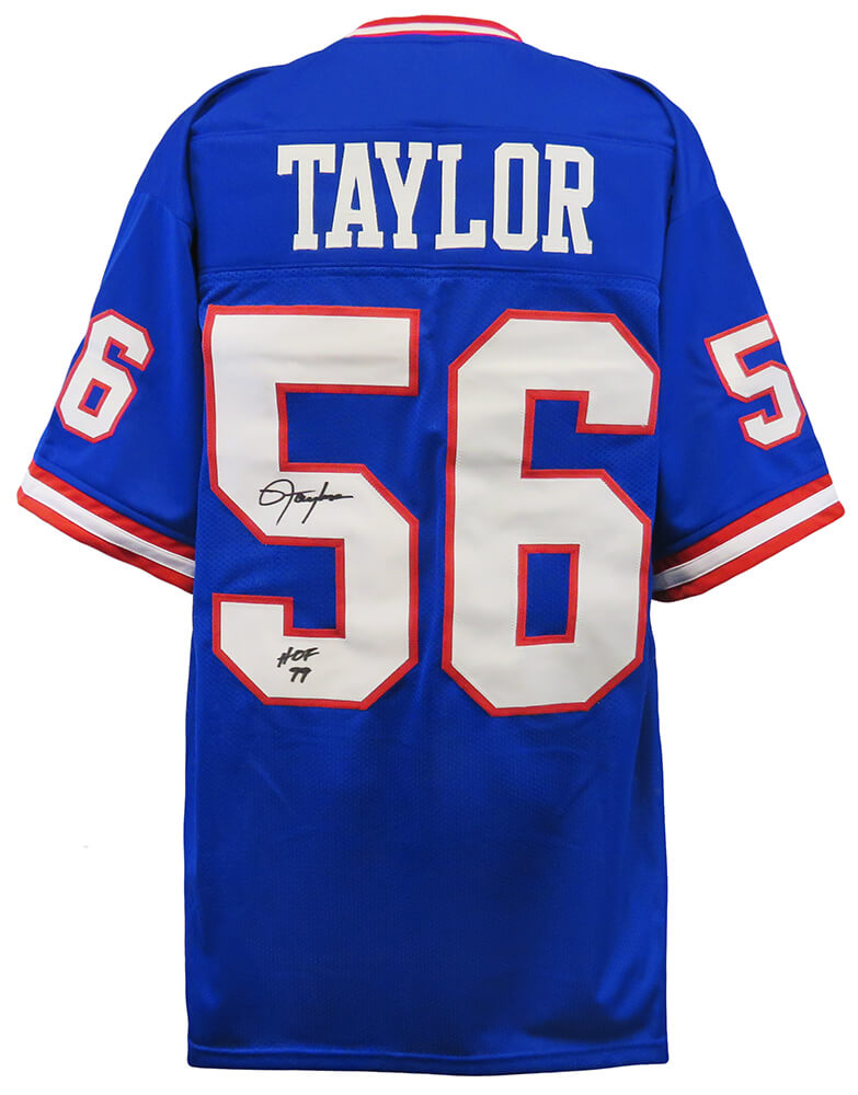 Picture of Schwartz Sports Memorabilia TAYJRY320 Lawrence Taylor Signed Blue T&B Custom Football Jersey with HOF 99