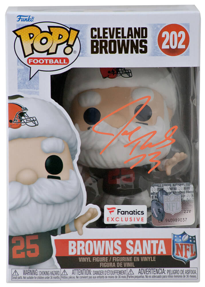THOFUN300 Joe Thomas Signed Cleveland Browns Santa Funko Pop Doll No.202