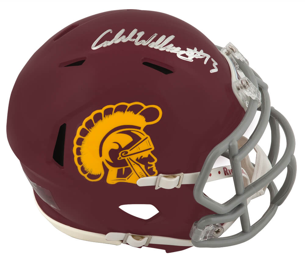 Picture of Schwartz Sports Memorabilia WILMIN390 Caleb Williams Signed USC Trojans Riddell Speed Mini Helmet - Fanatics