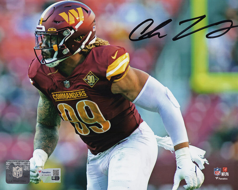 YOU08P310 Chase Young Signed Washington Commanders Pass Rush Action 8 x 10 in. Photo - Fanatics