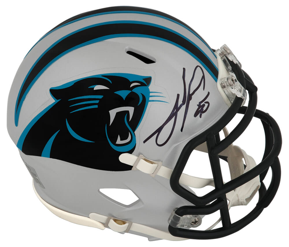 PEPMIN311 Julius Peppers Signed Carolina Panthers Riddell Speed Mini Helmet