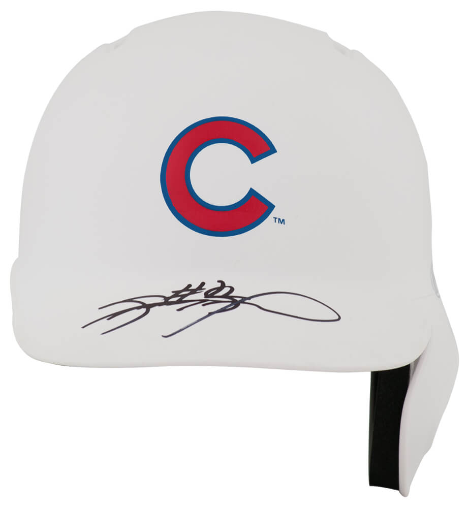 SOSMIN102 Sammy Sosa Signed Chicago Cubs Rawlings White Matte Mini Baseball Batting Helmet