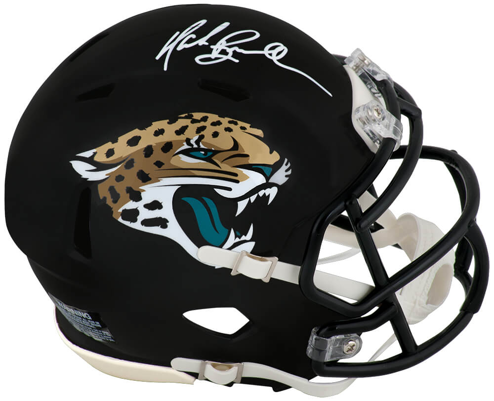 BRUMIN311 Mark Brunell Signed Jacksonville Jaguars Turnback Riddell Speed Mini Helmet - White Ink