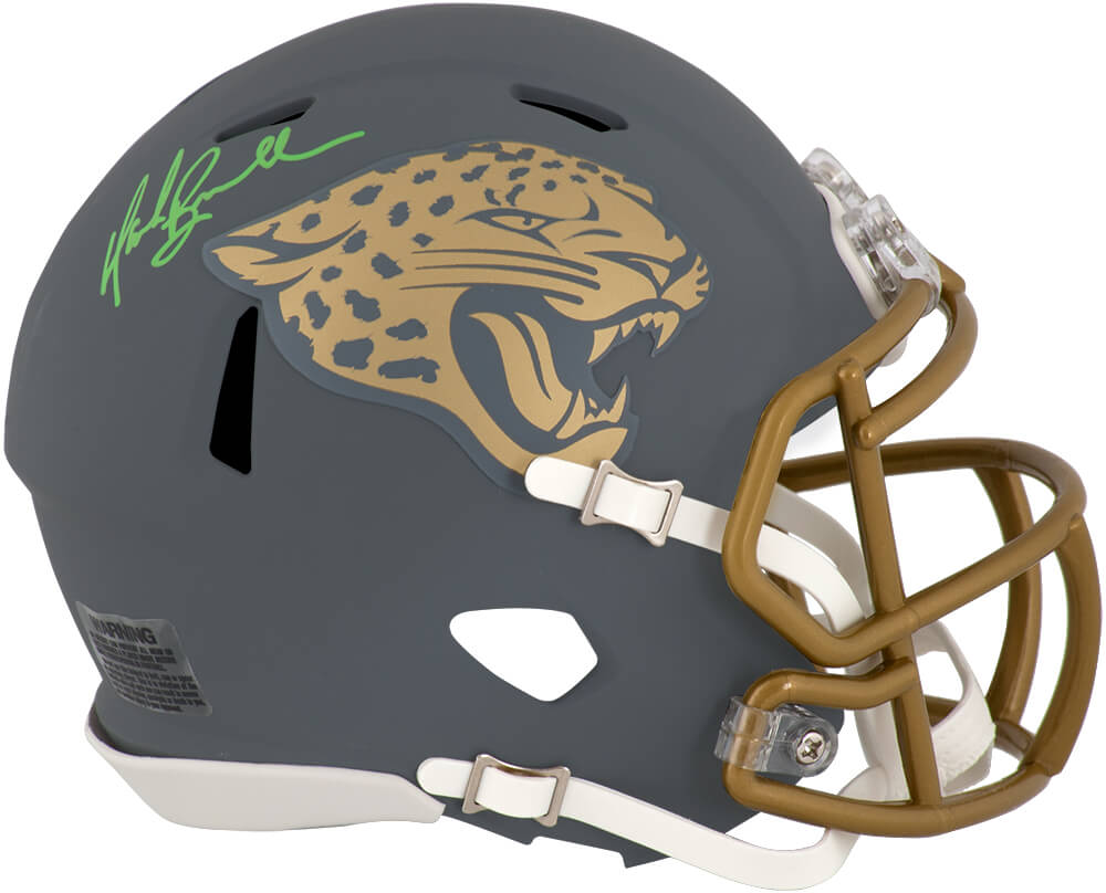 BRUMIN312 Mark Brunell Signed Jacksonville Jaguars Slate Riddell Speed Mini Helmet