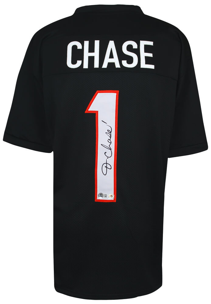 CHAJRY310 JaMarr Chase Signed Black Custom Football Jersey - Beckett