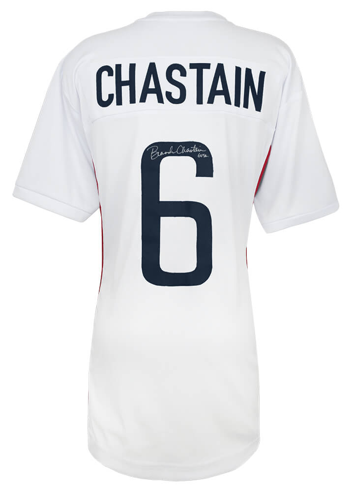CHAJRY511 Brandi Chastain Signed White Custom Soccer Jersey