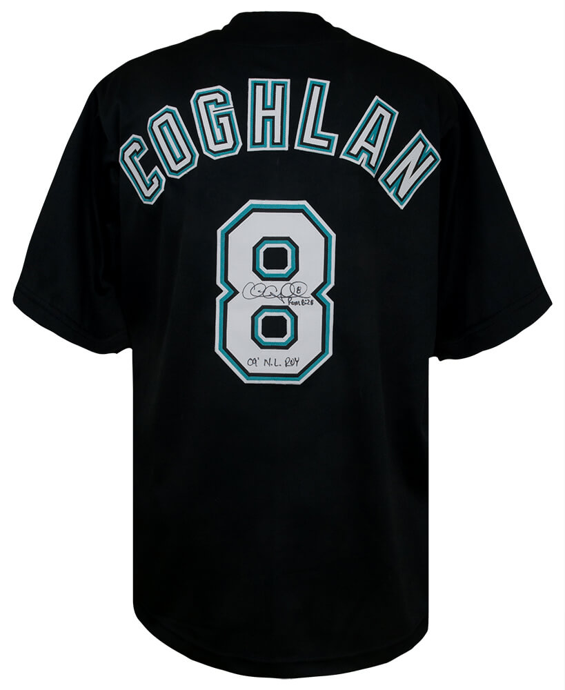COGJRY100 Chris Coghlan Signed Black Custom Baseball Jersey with 2009 NL ROY