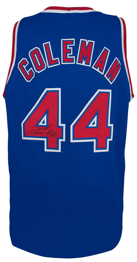 COLJRY200 Derrick Coleman Signed Blue Custom Basketball Jersey