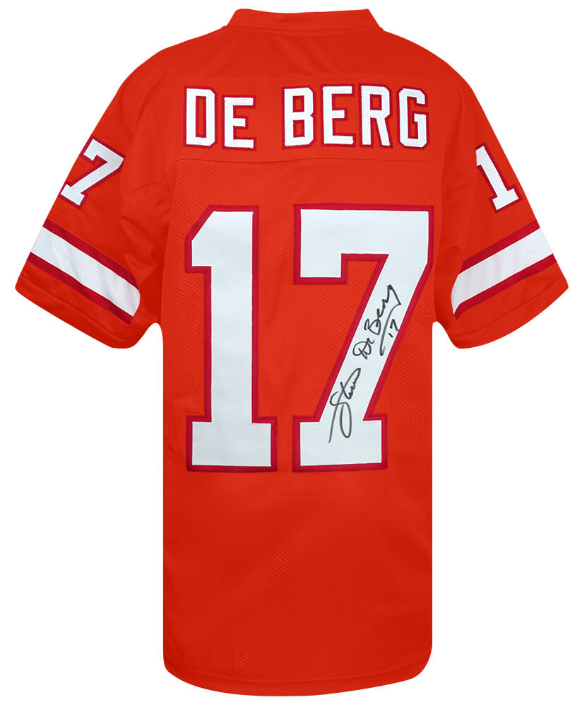 DEBJRY300 Steve DeBerg Signed Orange Throwback Custom Football Jersey