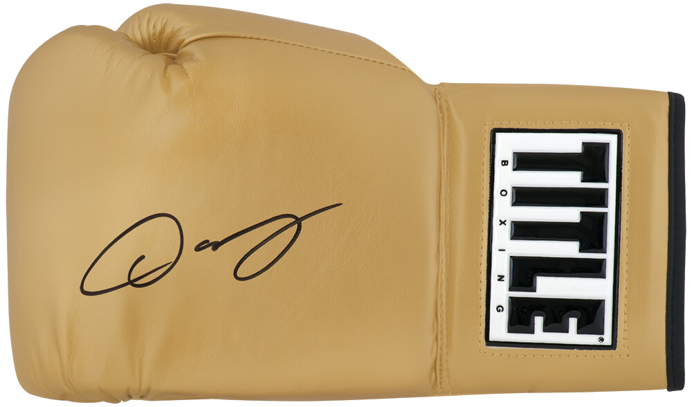 DELGLV502 Oscar De La Hoya Signed Title Gold Boxing Glove