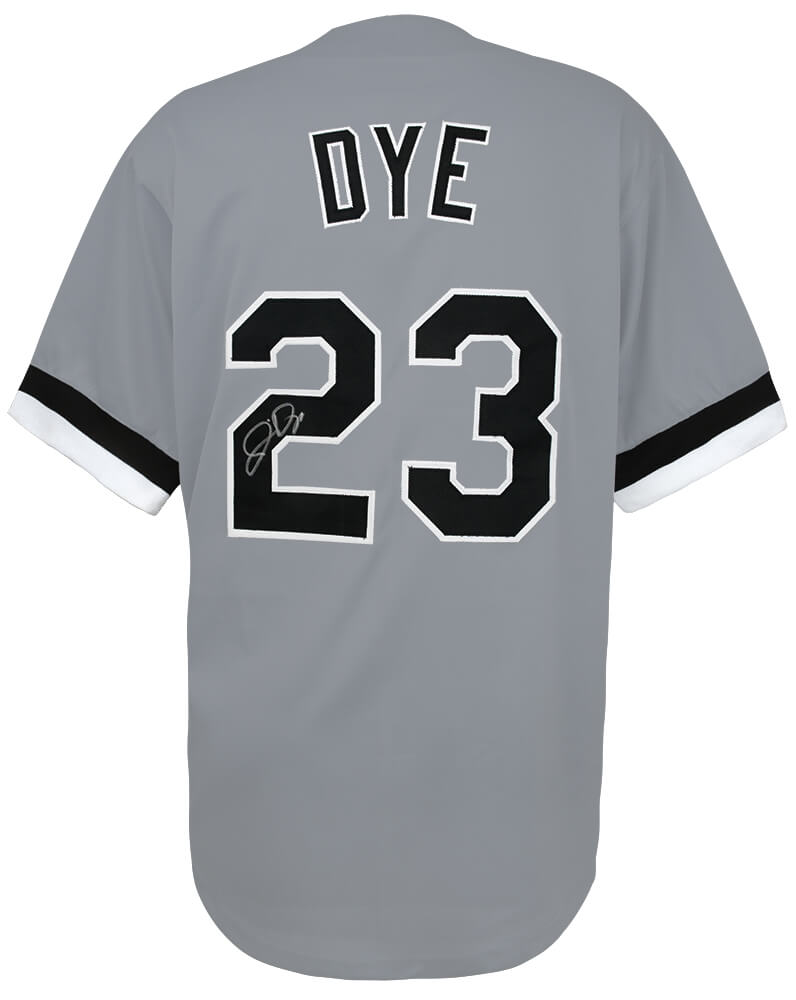 DYEJRY102 Jermaine Dye Signed Gray Custom Baseball Jersey