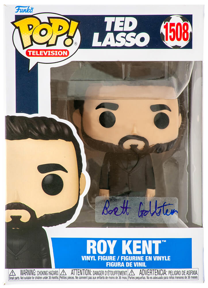 GOLFUN500 Brett Goldstein Signed Ted Lasso Roy Kent in Black Suit Funko Pop Doll No.1508