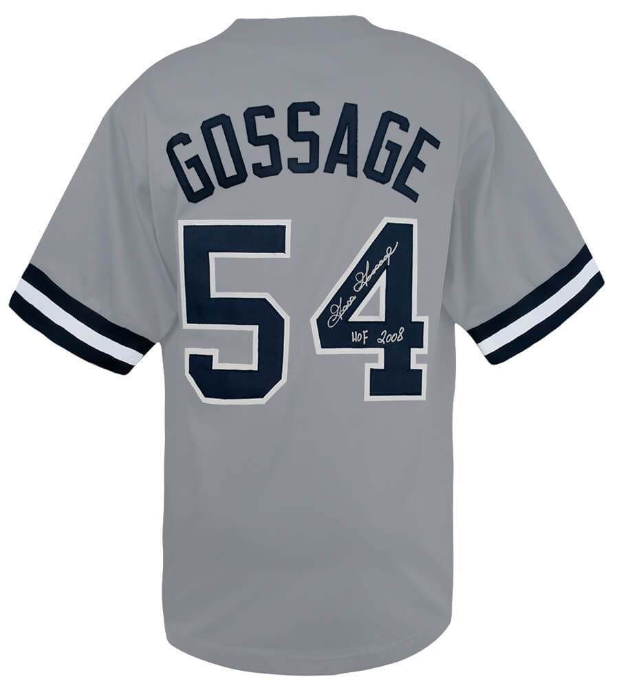 GOSJRY100 Goose Gossage Signed Gray Custom Baseball Jersey with HOF 2008
