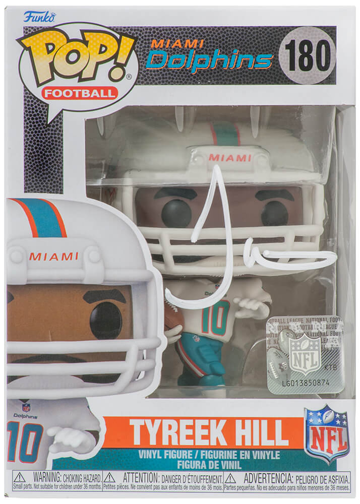 HILFUN300 Tyreek Hill Signed Miami Dolphins NFL Funko Pop Doll No.180