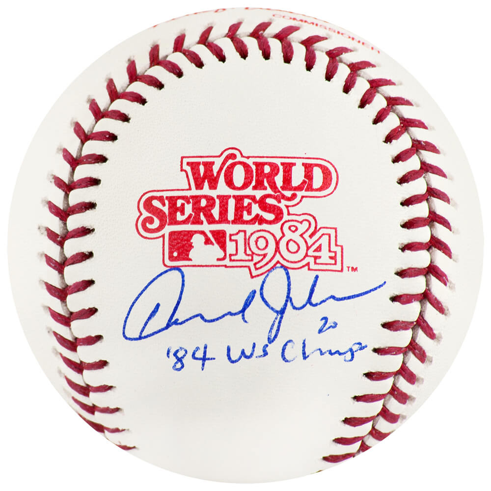 JOHBSB110 Howard Johnson Signed Rawlings 1984 World Series Detroit Tigers Baseball with 84 WS Champs