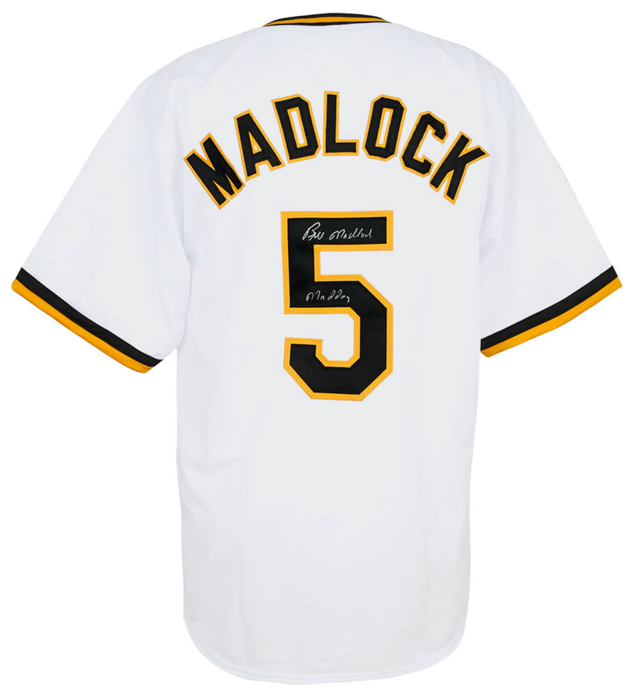 MADJRY121 Bill Madlock Signed White Custom Baseball Jersey with Mad Dog