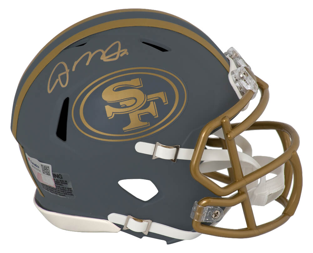 MONMIN306 Joe Montana Signed San Francisco 49ers Slate Riddell Speed Mini Helmet - Fanatics
