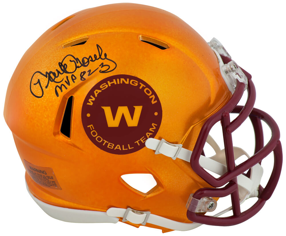 MOSMIN321 Mark Moseley Signed Washington Football Team Flash Riddell Speed Mini Helmet with MVP 82