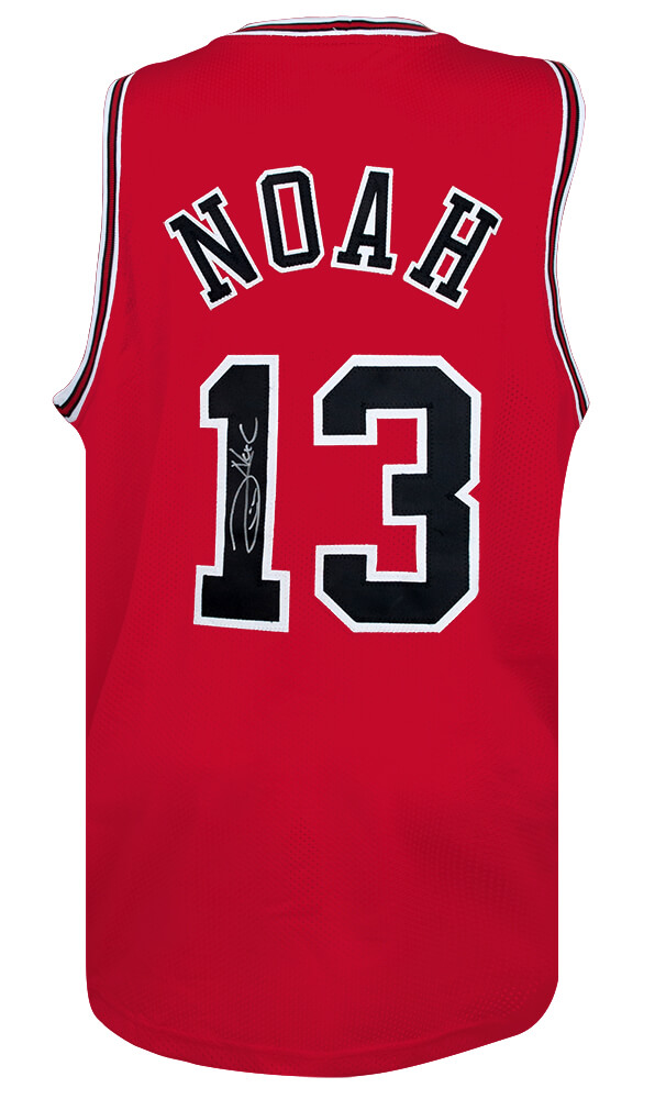 NOAJRY200 Joakim Noah Signed Red Custom Basketball Jersey