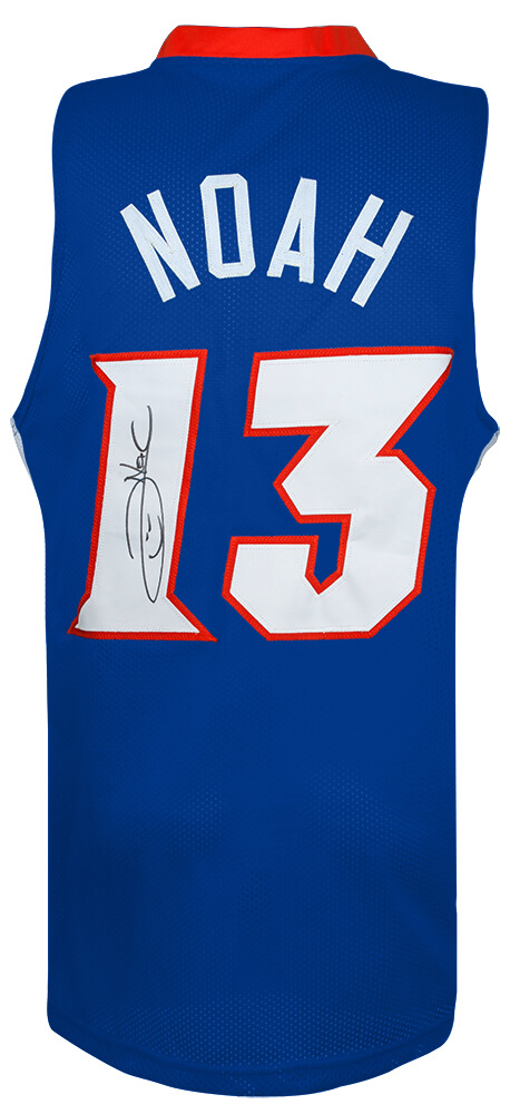 NOAJRY201 Joakim Noah Signed Blue Custom College Basketball Jersey