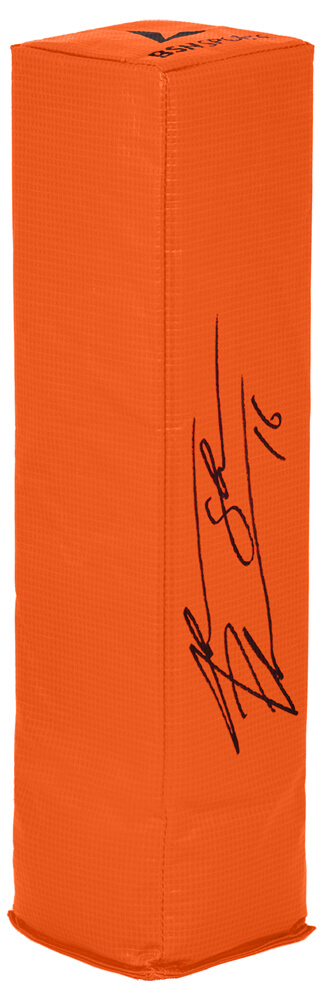 PLUPYL310 Jake Plummer Signed BSN Orange Football Endzone Pylon with Snake