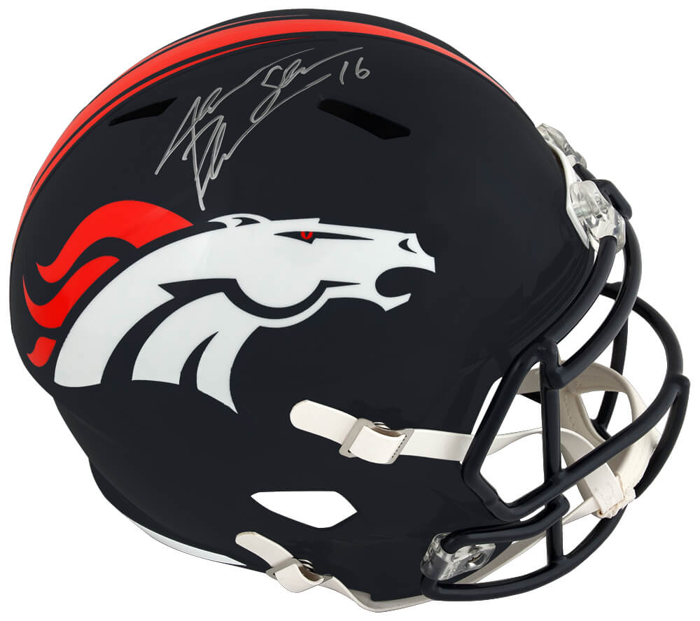 PLUREP330 Jake Plummer Signed Denver Broncos Riddell Full Size Speed Replica Helmet with Snake