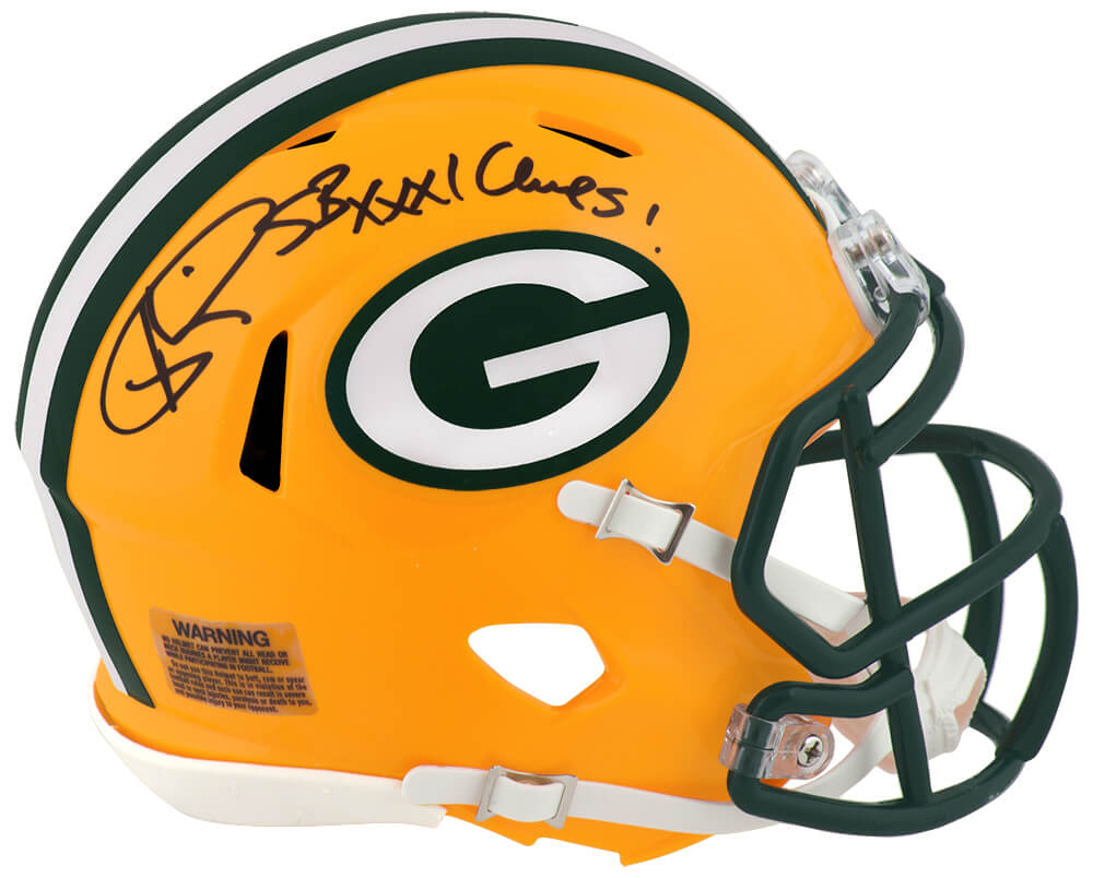RISMIN357 Andre Rison Signed Green Bay Packers Riddell Speed Mini Helmet with SB XXXI Champs