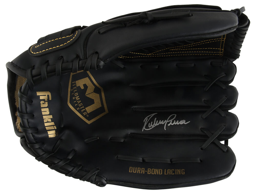 SIEGLV100 Ruben Sierra Signed Franklin Fieldmaster Black Baseball Fielders Glove