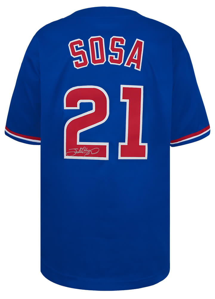 SOSJRY101 Sammy Sosa Signed Blue Custom Baseball Jersey