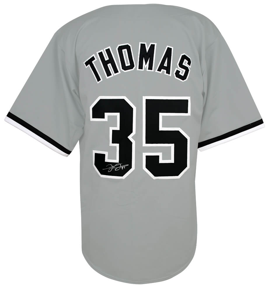 THOJRY110 Frank Thomas Signed Gray Custom Jersey