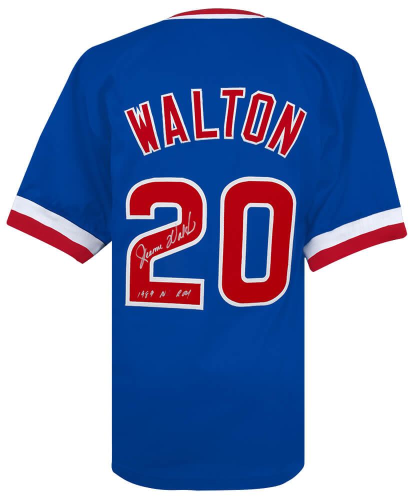 WALJRY101 Jerome Walton Signed Blue Throwback Custom Baseball Jersey with 1989 NL ROY