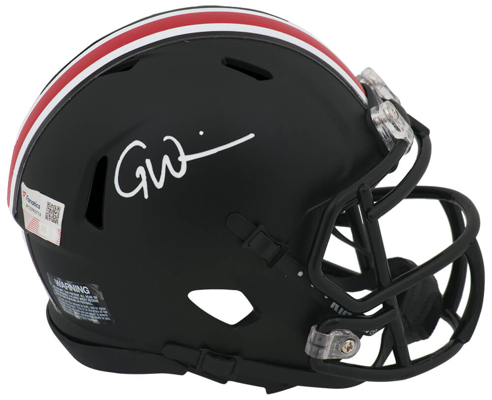 WILMIN305 Garrett Wilson Signed Ohio State Buckeyes Black Riddell Speed Mini Helmet - Fanatics