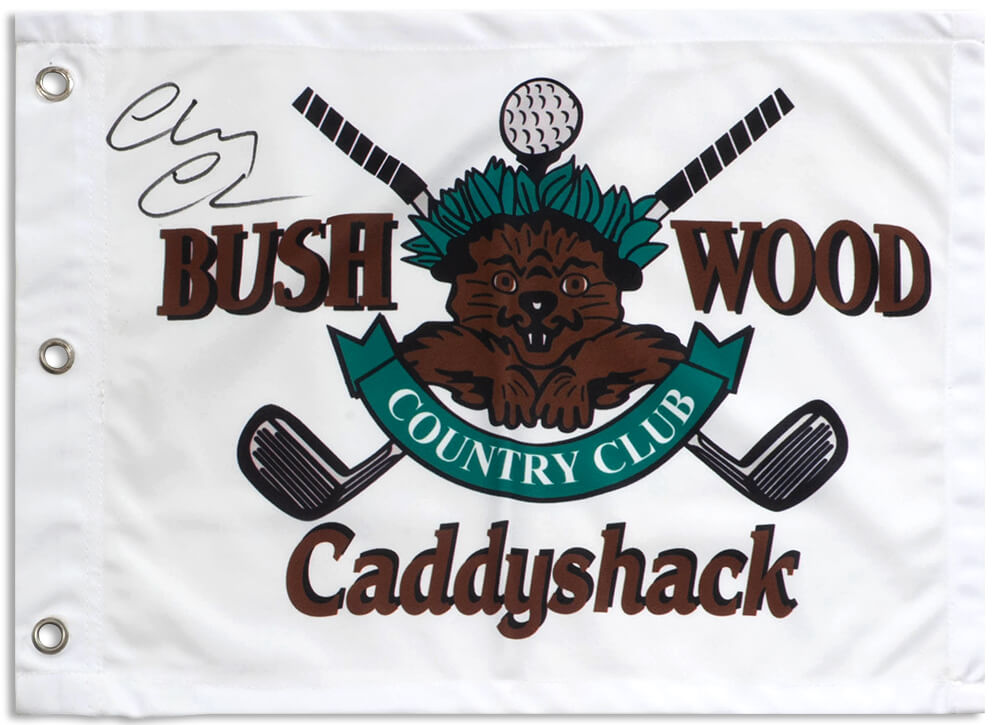 CHAFLG510 18 x 13 in. Chevy Chase Signed Caddyshack Brushwood Golf Flag