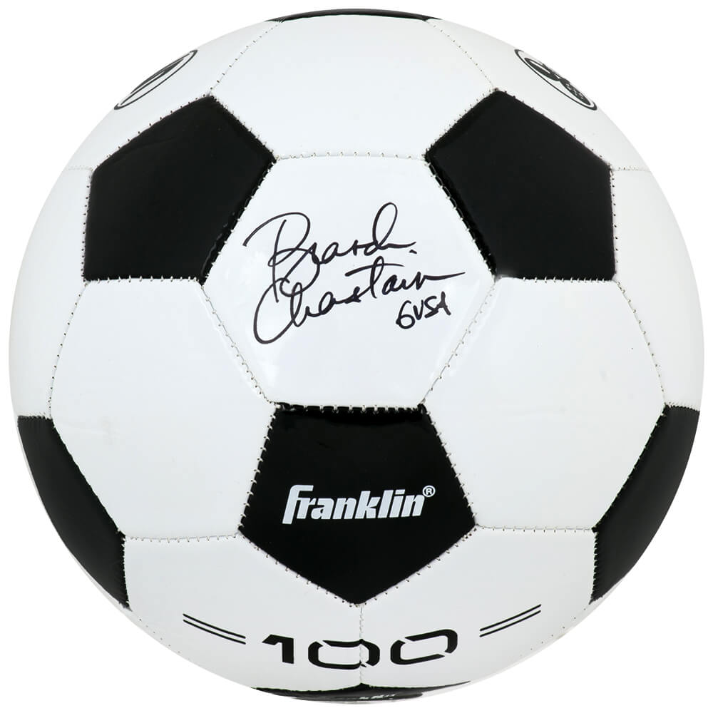 Picture of Schwartz Sports Memorabilia CHASCR504 5 Size Brandi Chastain Signed Franklin Soccer Ball&#44; Black & White
