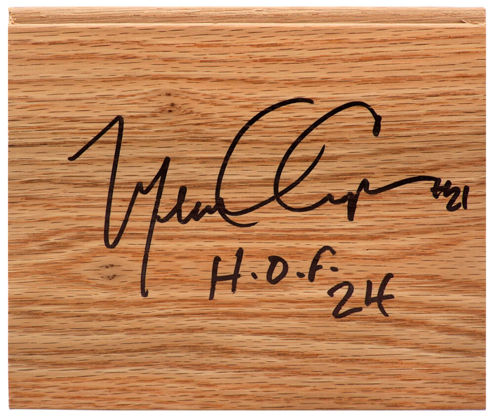 COOFLO201 5 x 6 in. Michael Cooper Signed Floor Piece with HOF 24