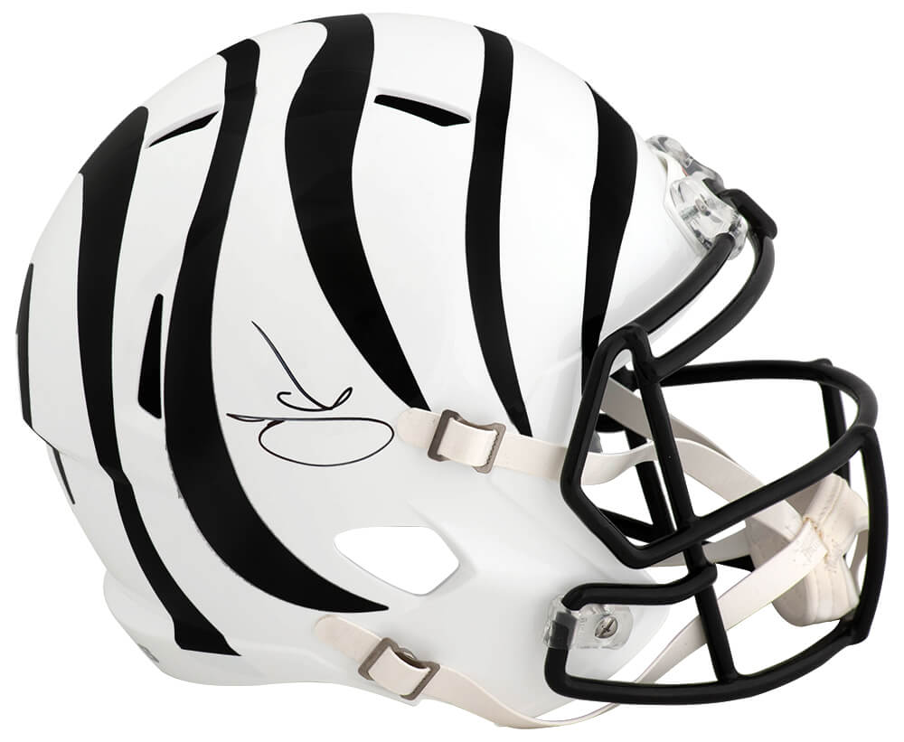 Picture of Schwartz Sports Memorabilia JOHREP346 Chad Johnson Signed Cincinnati Bengals Alternate Riddell Speed Replica Helmet&#44; White - Full Size
