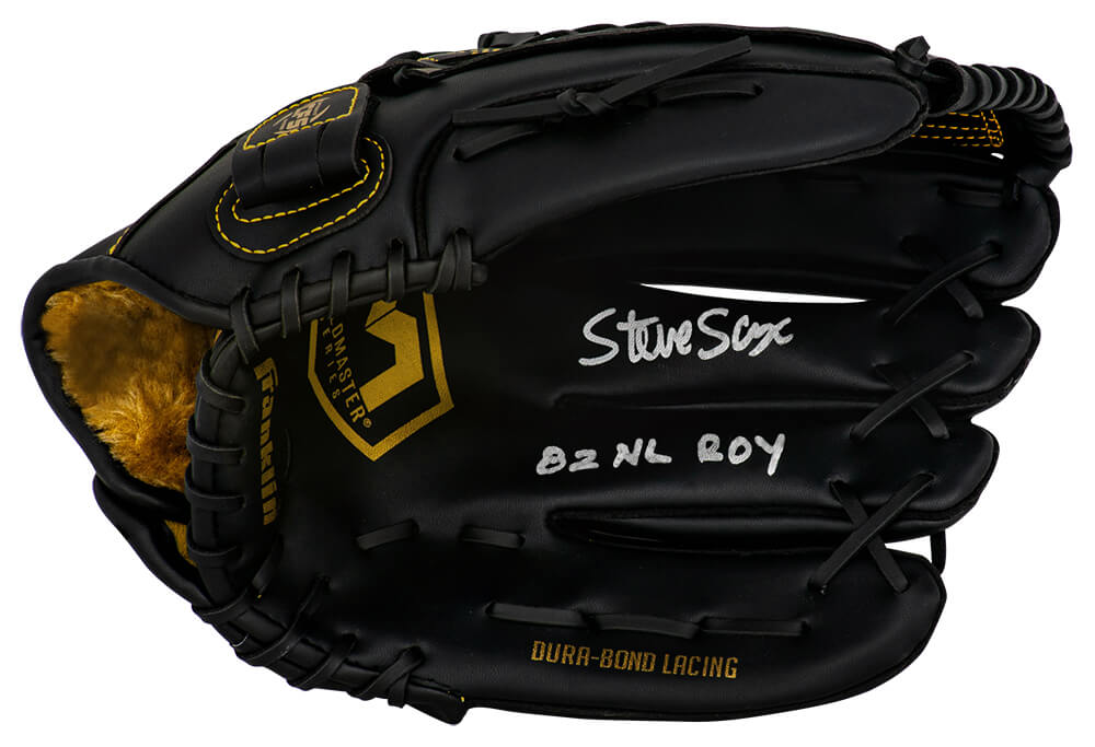 Picture of Schwartz Sports Memorabilia SAXGLV100 Steve Sax Signed Franklin Fieldmaster Baseball Fielders Glove with 82 NL ROY&#44; Black