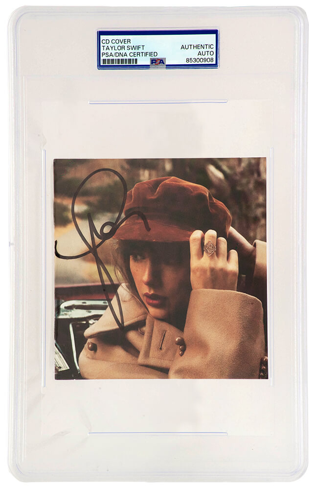 Picture of Schwartz Sports Memorabilia SWICAR507 5 x 5 in. Taylor Swift Signed Taylors Version CD Cover - PSA Encapsulated&#44; Red