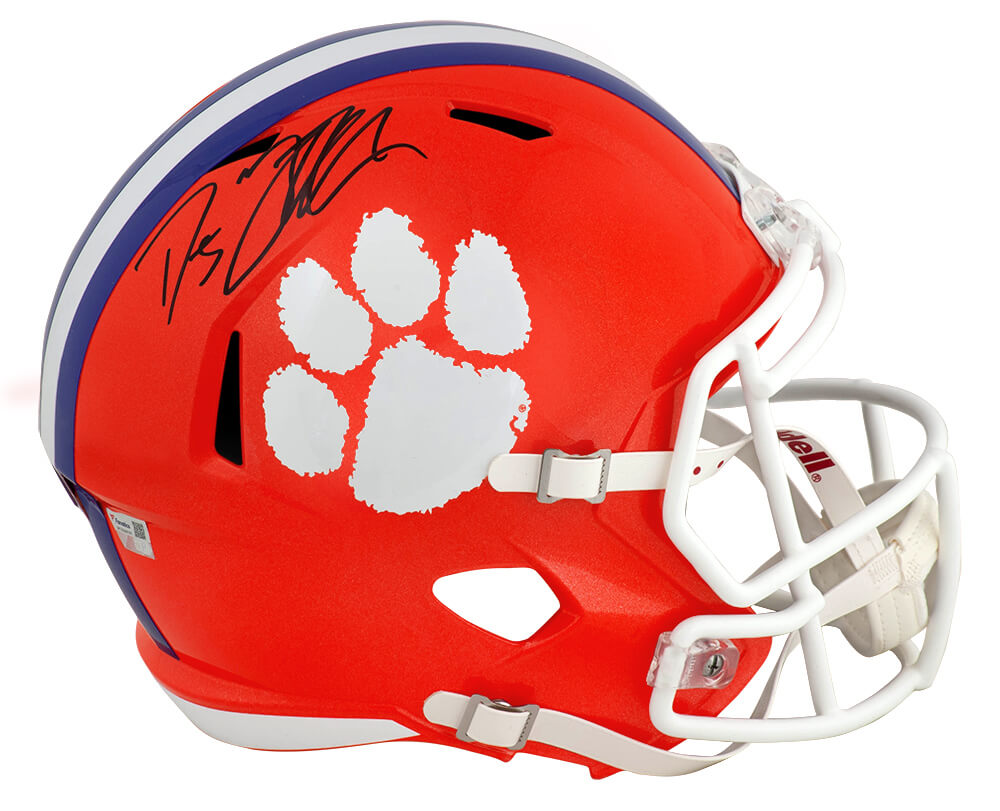 Picture of Schwartz Sports Memorabilia UIAREP300 DJ Uiagalelei Signed Clemson Tigers Riddell Speed Replica Helmet - Fanatics - Full Size