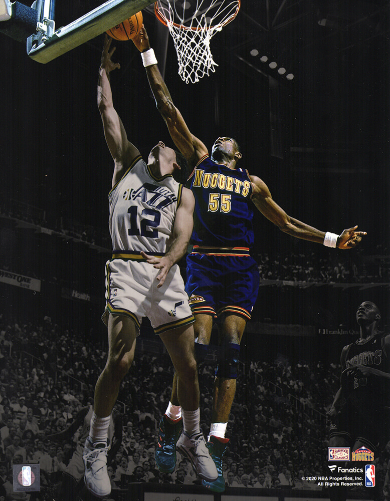 UR1MUT600-EB 11 x 14 in. Dikembe Mutombo Denver Nuggets Spotlight Action Basketball Photograph Fanatics - Lot of 5
