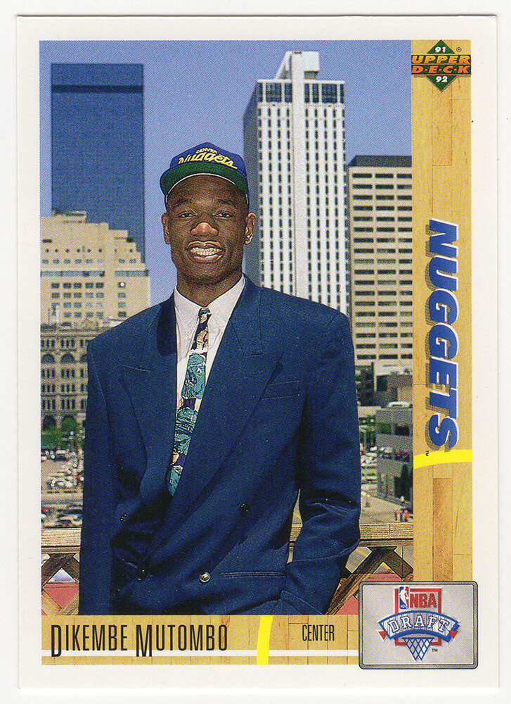 URCMUT600-EB Dikembe Mutombo Denver Nuggets 1991 Upper Deck Rookie Rc Basketball Card No.3 - Lot of 9