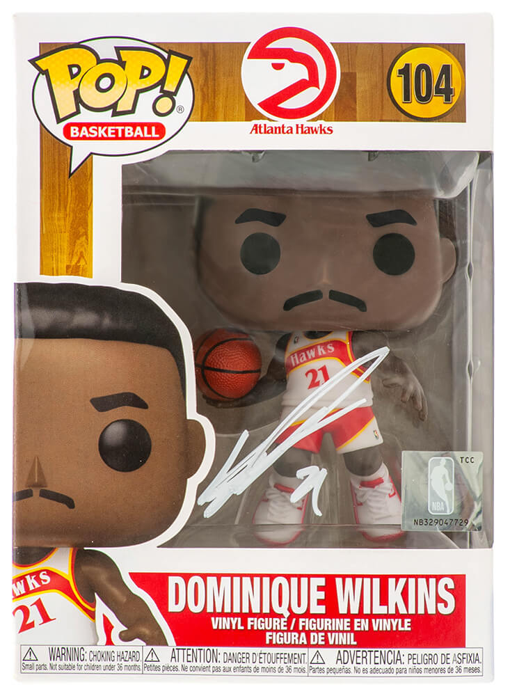 WILFUN202 Dominique Wilkins Signed Hawks NBA Funko Pop Doll No.104