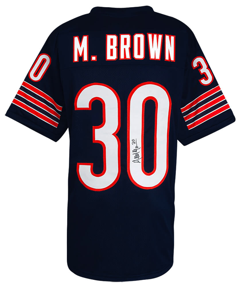 BROJRY340 Mike Brown Signed Custom Football Jersey, Navy