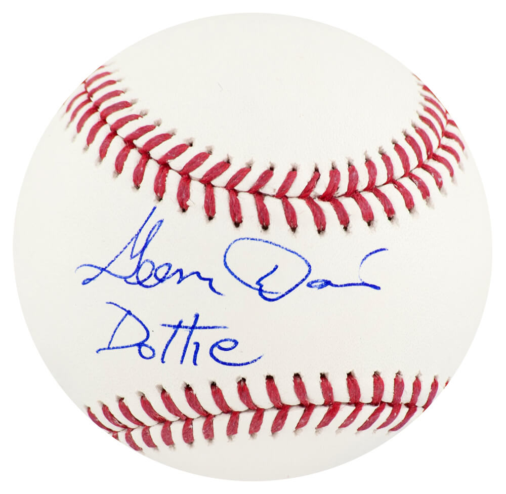 DAVBSB500 Geena Davis Signed Rawlings Official MLB Baseball with Dottie