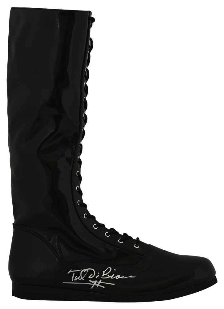 DIBSHO500 Ted DiBiase Signed Black Wrestling Costume Boot