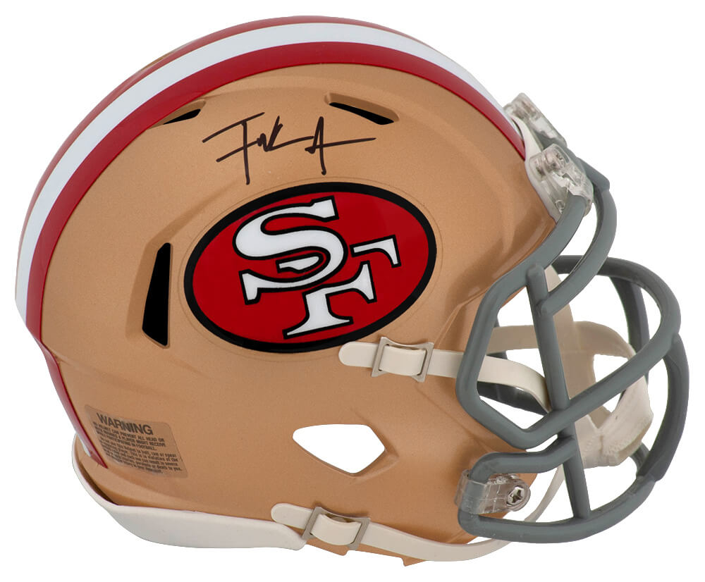 GORMIN308 Frank Gore Signed San Francisco 49ers Throwback Riddell Speed Mini Helmet