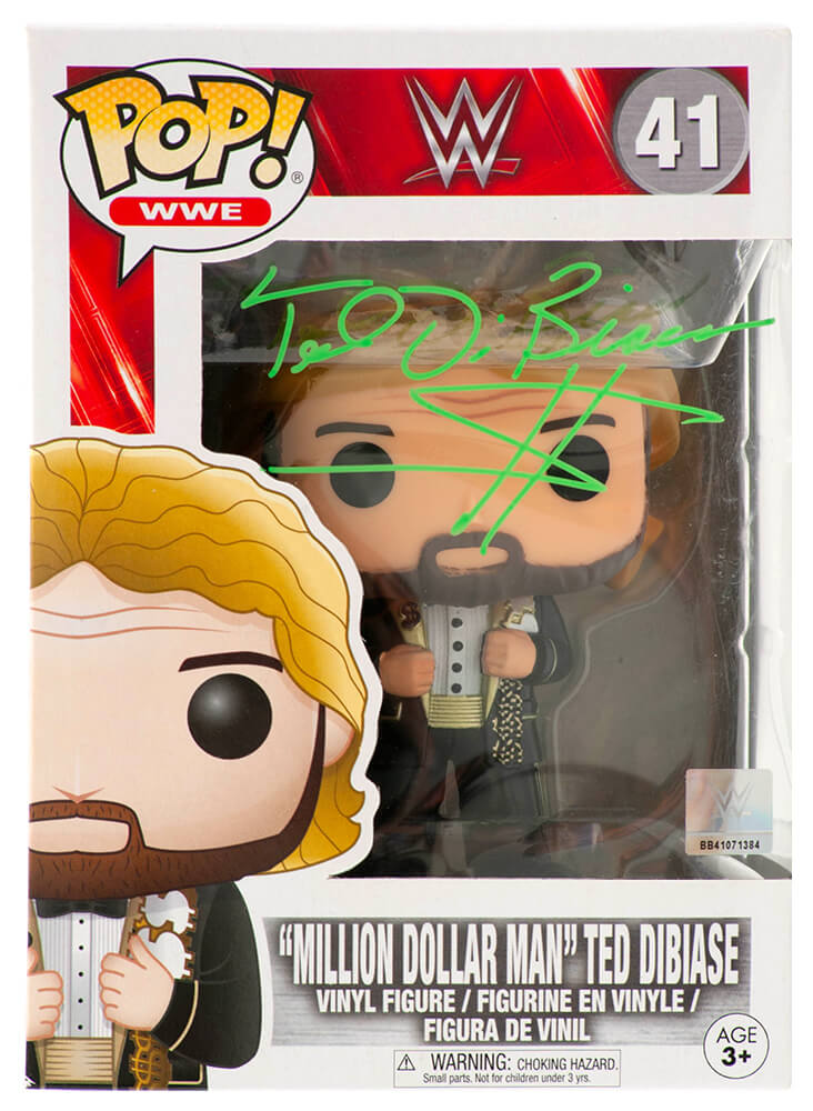 DIBFUN500 Ted DiBiase Signed Million Dollar Man WWE Wrestling Funko Pop Doll No. 41
