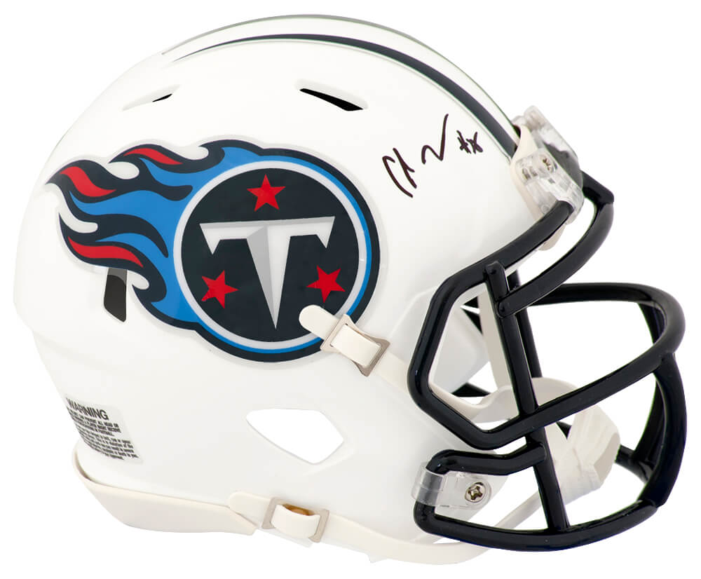 JOHMIN304 Chris Johnson Signed Tennessee Titans Riddell Speed Mini Helmet