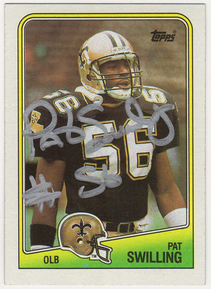 Picture of Schwartz Sports Memorabilia SWICAR330 Pat Swilling Signed Orleans Saints 1988 Topps Rookie Football Card No. 66