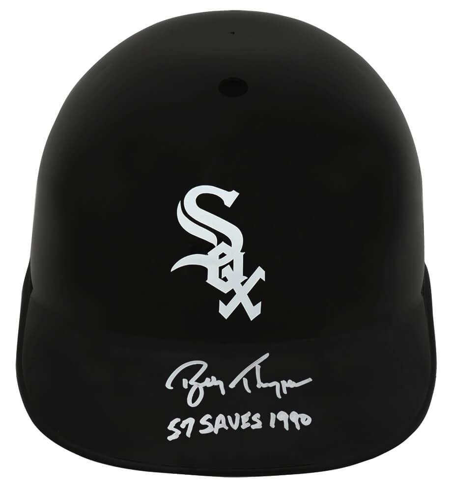 THIBTH100 Bobby Thigpen Signed Chicago White Sox Souvenir Replica Batting Helmet with 57 Saves 1990